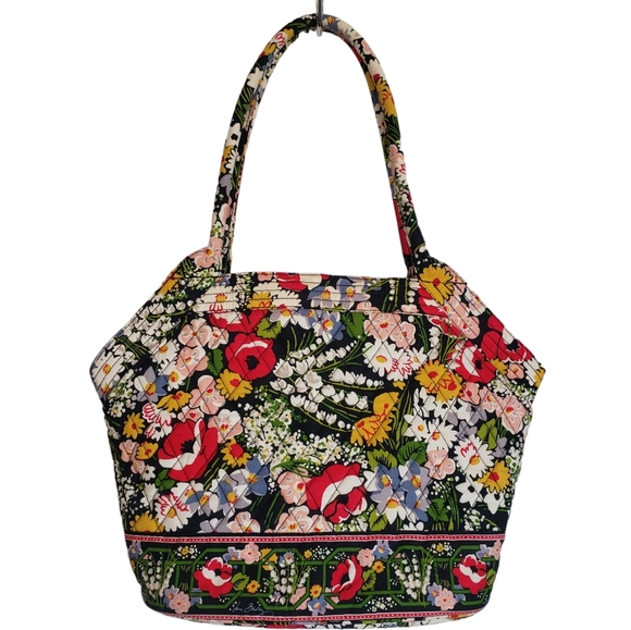 Vera Bradley Handbags - Vera Bradley Poppy Fields Angled Tote Bag Retired Pattern Floral, Multicolored